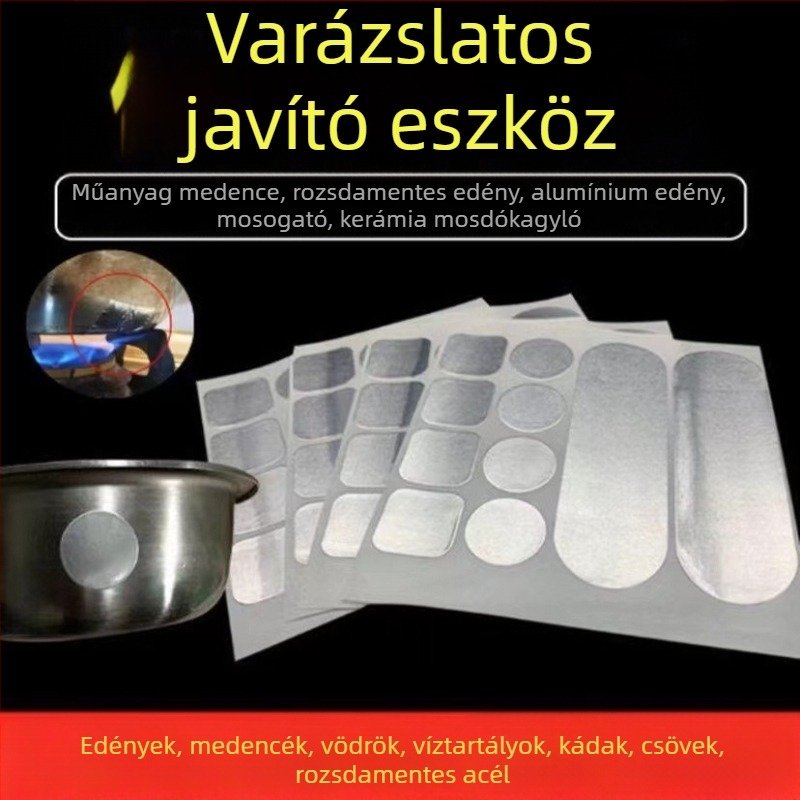 Pot folt vastagított alumínium fólia szalag pot aljára műtárgy magas hőmérsékletnek ellenálló rozsdamentes acél medence szivárgásjavító ónpapír alumínium bőr öntapadó jég