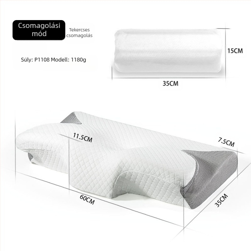 Amazon pillangópárna, pillangó memóriapárna, lassú visszapattanású, nulla nyomású felnőtt nyakpárna, szállodai párna, nyaki párna
