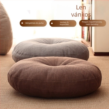 Vászon futon párna vastagított kerek szövet erkély japán stílusú tatami párna öböl ablak jóga padlópárna