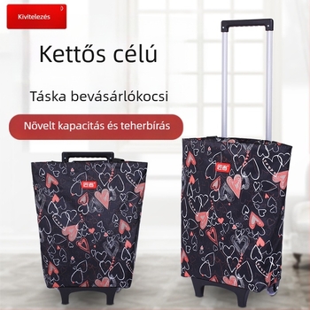 Kerekes kocsi bevásárlótáska szupermarket élelmiszerbolt bevásárlókocsi táska szövettáska bevásárlókocsi hordozható nagy kapacitású kocsi határokon átnyúló