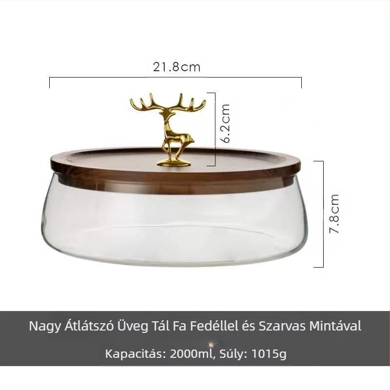 Akácfa üveg gyümölcstányér gyümölcstányér fa cukorkatál tárolódoboz aszalt gyümölcstányér nappali tárolódoboz uzsonnás tányér