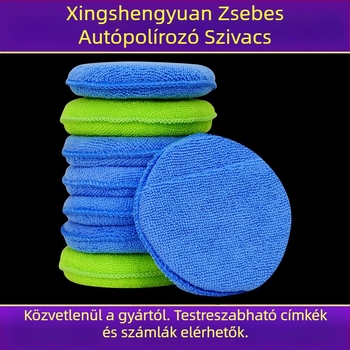 Mikroszálas törlőkendő építőipari piskóta zsebes szivacs blokk autó szépségápolási tisztítás polírozás kerek szivacs törlőkendő
