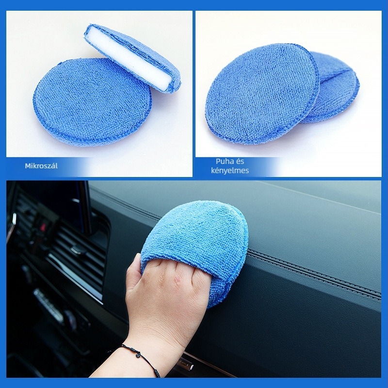 Mikroszálas törlőkendő építőipari piskóta zsebes szivacs blokk autó szépségápolási tisztítás polírozás kerek szivacs törlőkendő