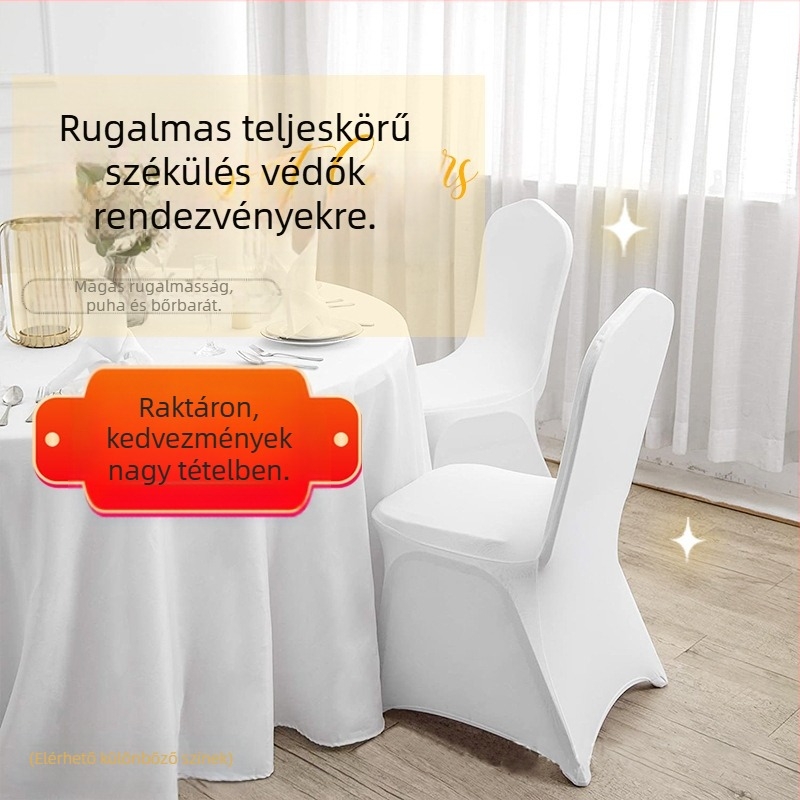 Cross-Border Hotel fehér, lábra húzható székhuzat tejselyemből, vastagított, rugalmas székhuzat konferenciaszállodai esküvői különleges székhuzat