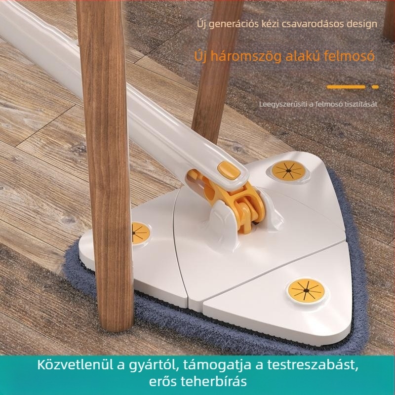 Lusta ember kézzel mosható háromszög alakú felmosórongy 360 fokban forgó automatikus vízforgató multifunkcionális mennyezeti üvegtisztító műtárgy