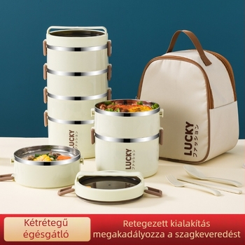 Rozsdamentes acél uzsonnásdoboz, hőszigetelő uzsonnásdoboz tetővel irodai dolgozóknak, hőszigetelő vödör diákoknak, stílusos, színes értékű uzsonnásdoboz rizzsel