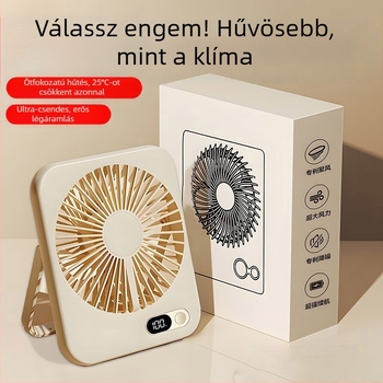 Csendes asztali ventilátor osztályterembe, irodai hálószoba hűtés, asztali kis ventilátor kültéri USB töltés