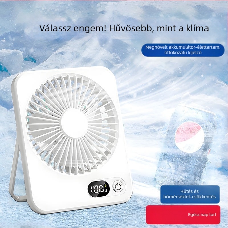 Csendes asztali ventilátor osztályterembe, irodai hálószoba hűtés, asztali kis ventilátor kültéri USB töltés