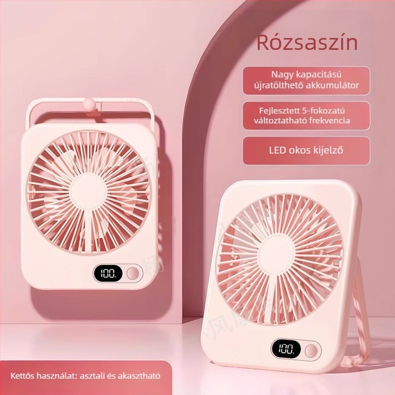 Csendes asztali ventilátor osztályterembe, irodai hálószoba hűtés, asztali kis ventilátor kültéri USB töltés