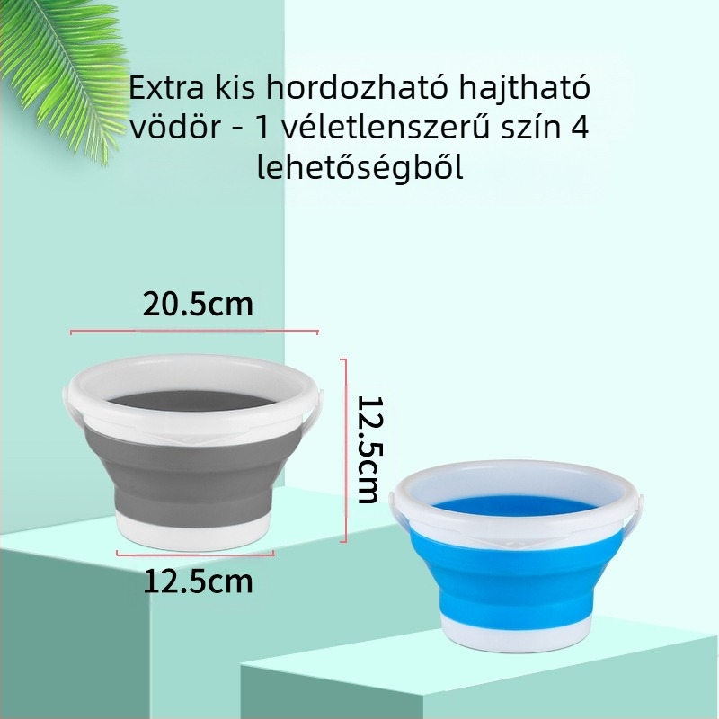 Összecsukható vödör hordozható szilikon összecsukható vödör kültéri horgászat autó autómosás műanyag takarítás hordozható vödör
