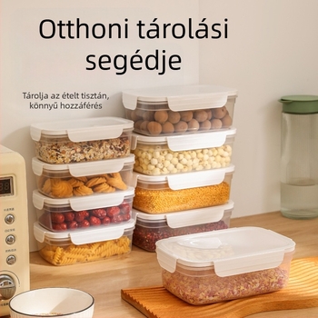 Fcm tanúsítvánnyal rendelkező, lezárt üveg, élelmiszeripari minőségű tároló műanyag üveg, tárolóedény gabonafélékhez, konyhai snackekhez, jéghez