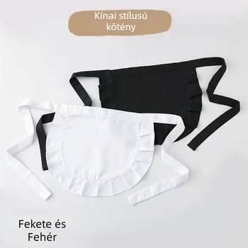 Eredeti kínai kis szakács kötény lolita szobalány új kötény aranyos puha lány lolita fekete kis előke