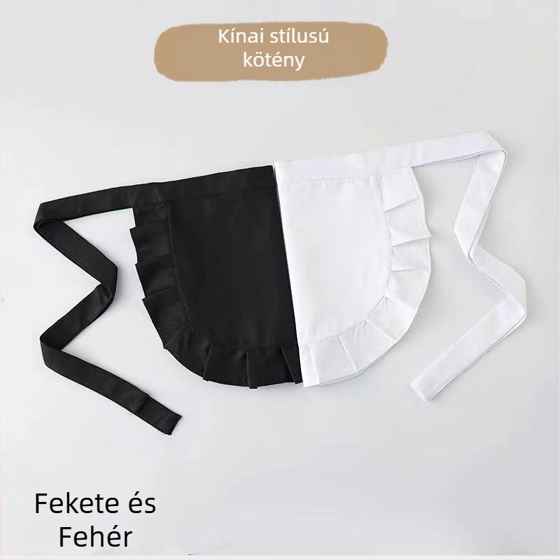 Eredeti kínai kis szakács kötény lolita szobalány új kötény aranyos puha lány lolita fekete kis előke