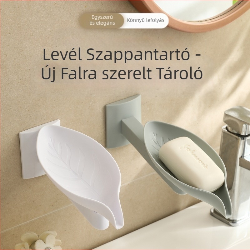 Új leaf falra szerelhető lefolyó szappantartó, nem perforált fürdőszobai fürdőszobai háztartási szappantartó gyártó raktáron
