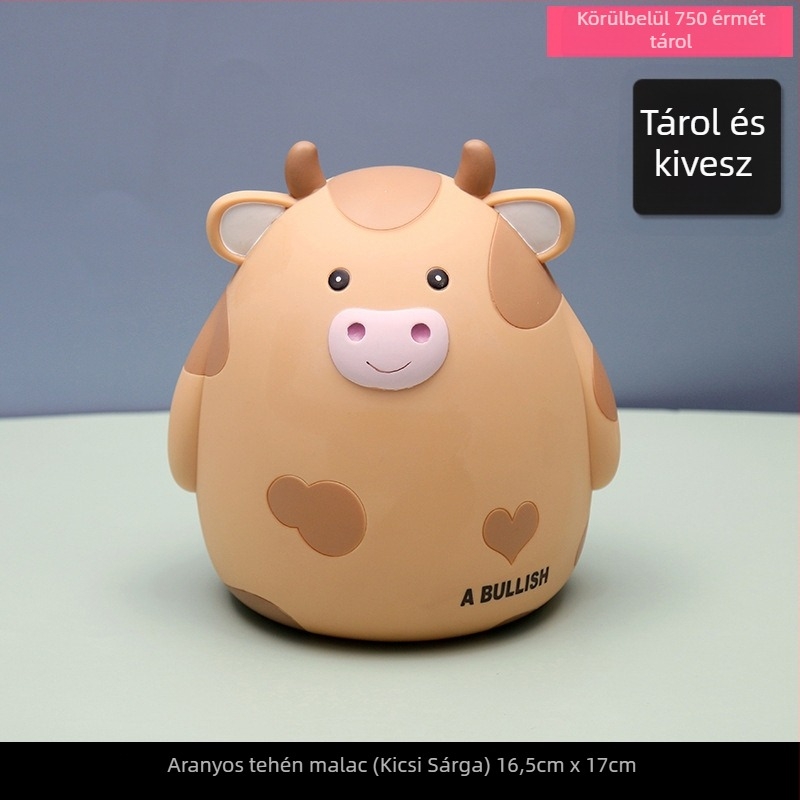 Aranyos és aranyos rajzfilm borjú gyerek malacpersely kreatív asztali díszek csillagjegyű reklám ajándék vinil malacpersely