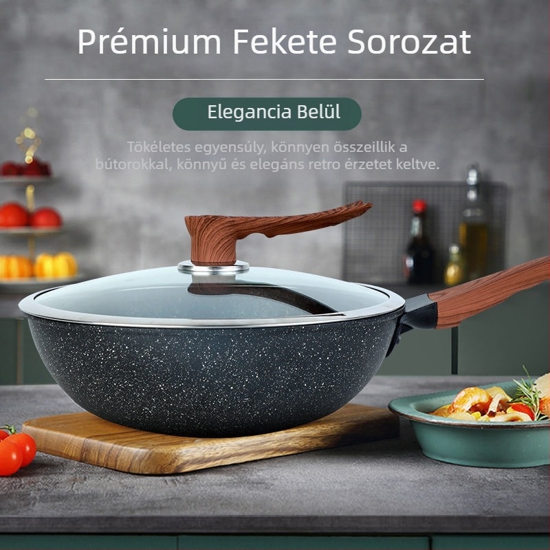 Orvosi kőből készült, tapadásmentes serpenyő közvetlen gyári szállítása otthoni használatra, kevesebb olajgőzzel, lapos serpenyő, vasserpenyő