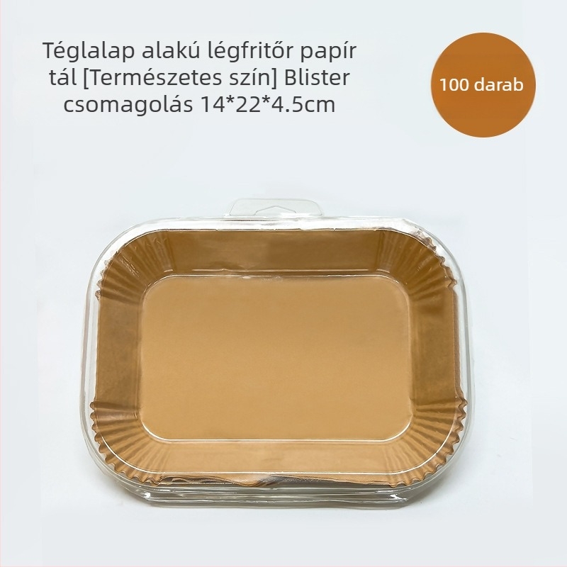 Keresztmetszetű dupla edényes forrólevegős fritőz, téglalap alakú forrólevegős fritőz, papírtál, ninja dupla edényes pergamenpapír, szilikonolaj-papír sütőbe