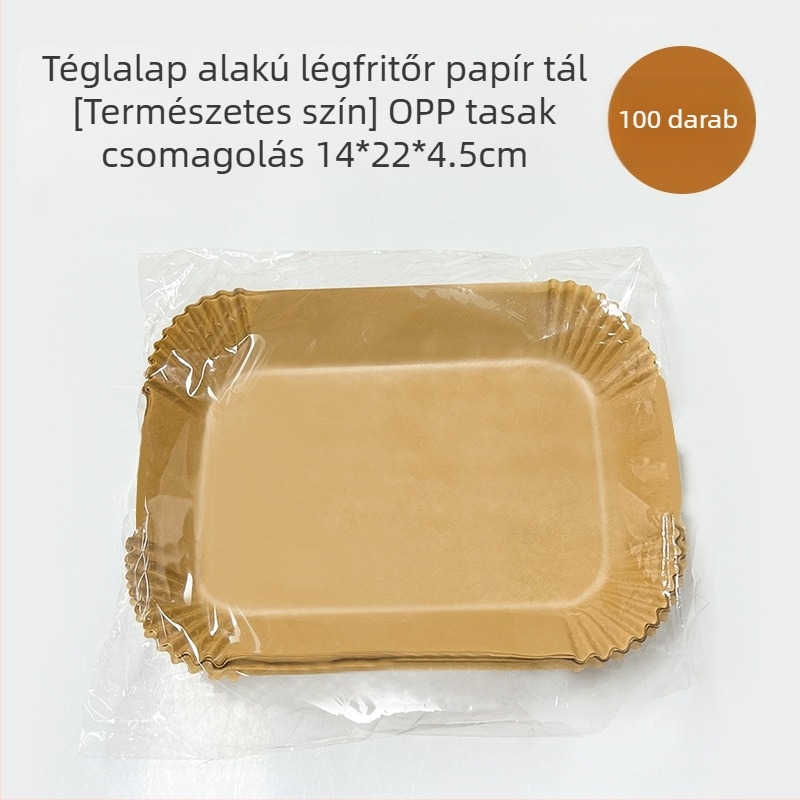 Keresztmetszetű dupla edényes forrólevegős fritőz, téglalap alakú forrólevegős fritőz, papírtál, ninja dupla edényes pergamenpapír, szilikonolaj-papír sütőbe