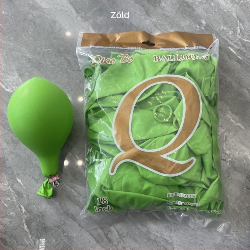 18 hüvelykes, 10 g-os vastagított ünnepi esküvői partikellékek fém matt gyöngyházfényű macaron latex lufi