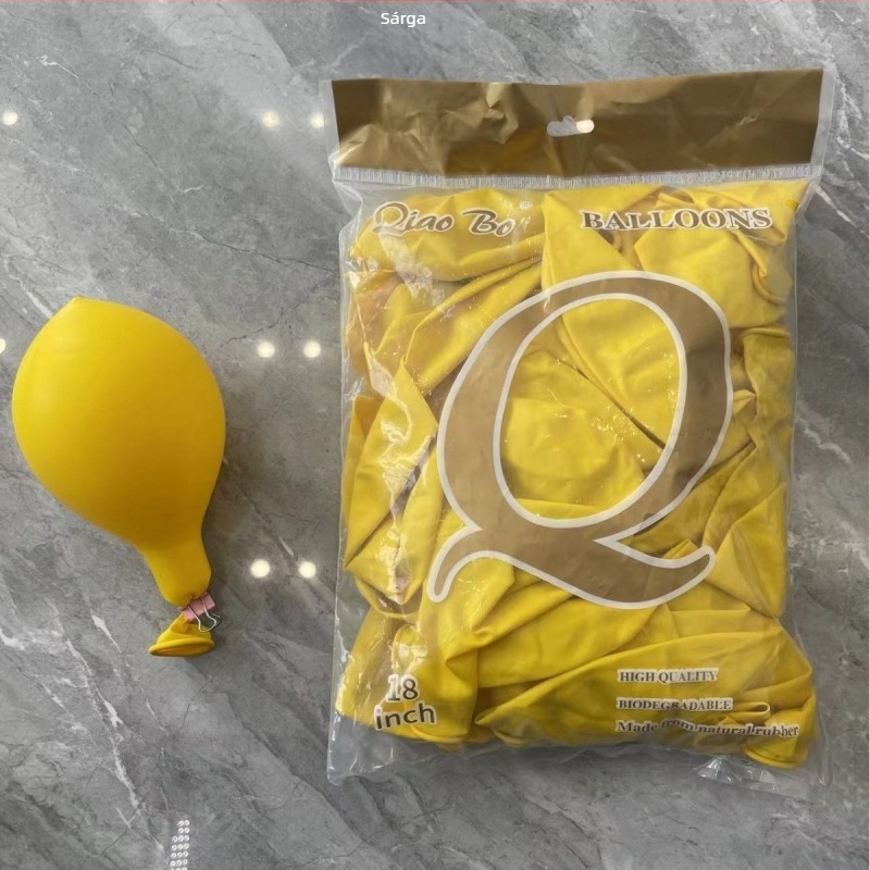 18 hüvelykes, 10 g-os vastagított ünnepi esküvői partikellékek fém matt gyöngyházfényű macaron latex lufi