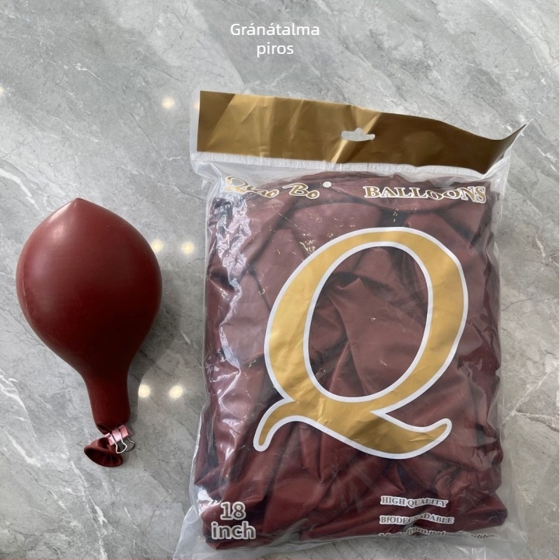 18 hüvelykes, 10 g-os vastagított ünnepi esküvői partikellékek fém matt gyöngyházfényű macaron latex lufi