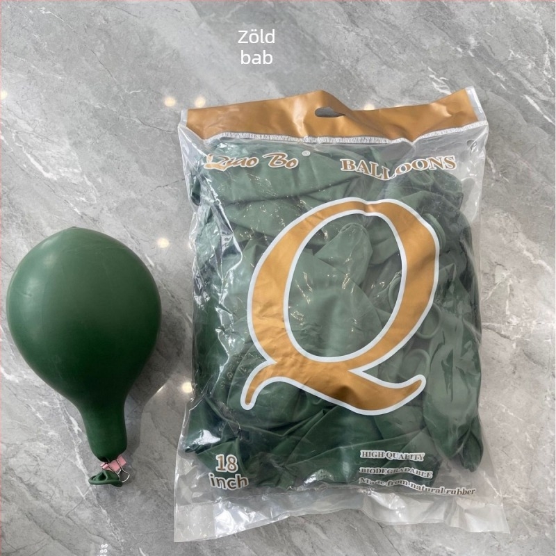 18 hüvelykes, 10 g-os vastagított ünnepi esküvői partikellékek fém matt gyöngyházfényű macaron latex lufi