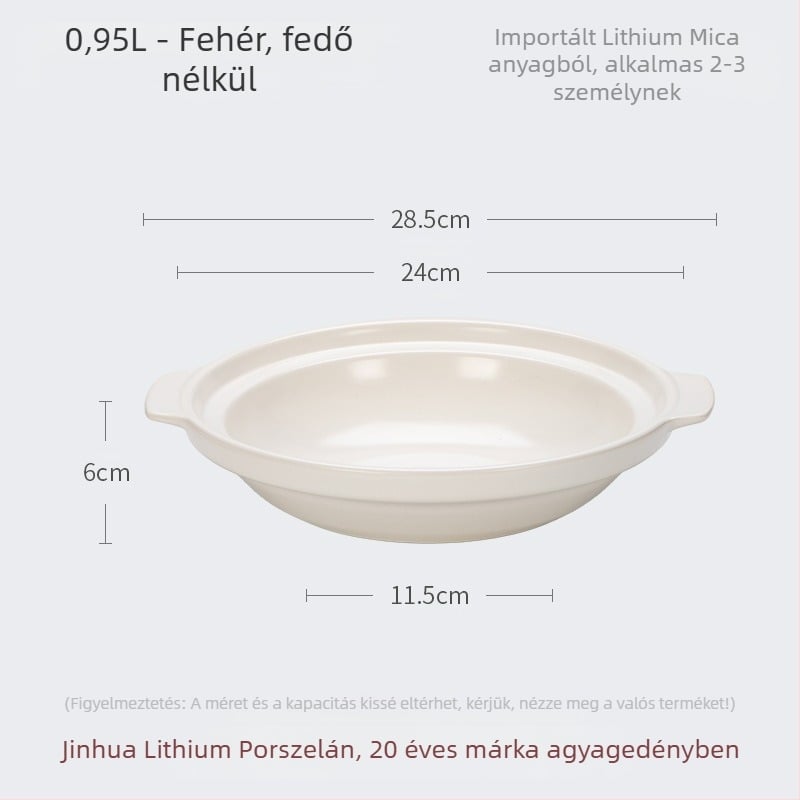 XYF kerámia nagyméretű edény, extra sekély, halfejes gáztűzhely, kereskedelmi célú, kis méretű, lapos aljú, nagy ellenállású edény