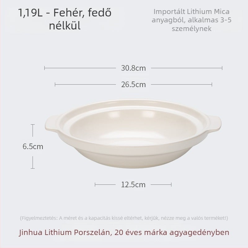 XYF kerámia nagyméretű edény, extra sekély, halfejes gáztűzhely, kereskedelmi célú, kis méretű, lapos aljú, nagy ellenállású edény