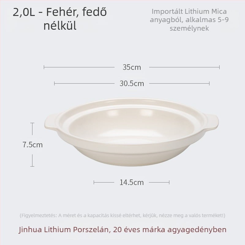 XYF kerámia nagyméretű edény, extra sekély, halfejes gáztűzhely, kereskedelmi célú, kis méretű, lapos aljú, nagy ellenállású edény