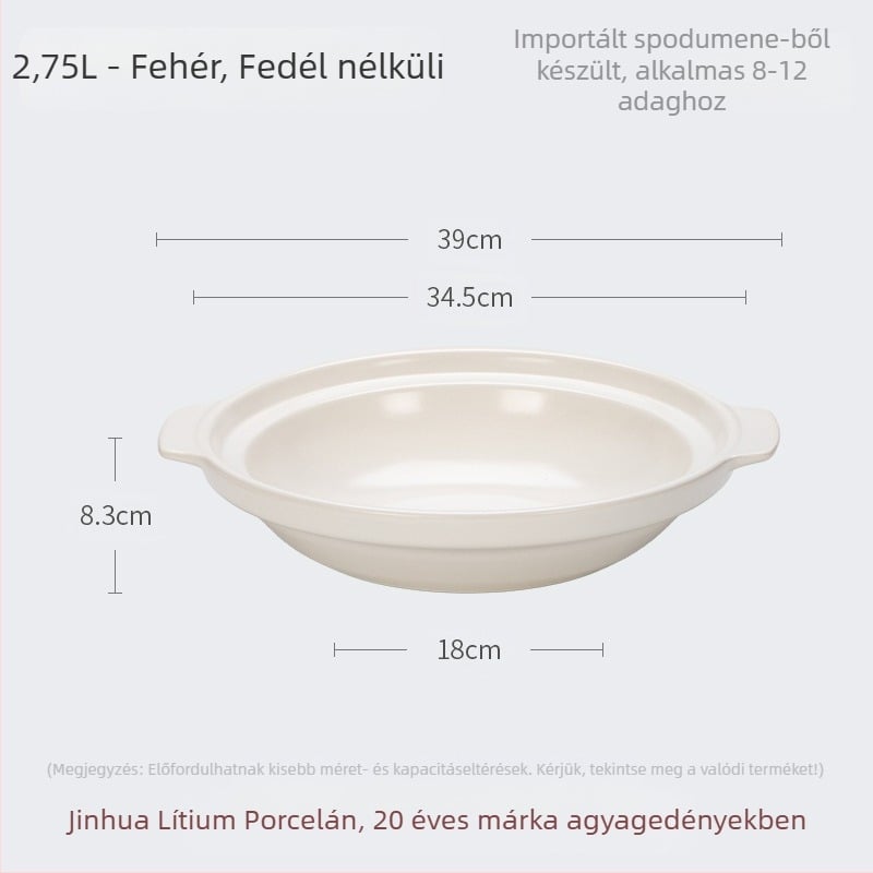 XYF kerámia nagyméretű edény, extra sekély, halfejes gáztűzhely, kereskedelmi célú, kis méretű, lapos aljú, nagy ellenállású edény