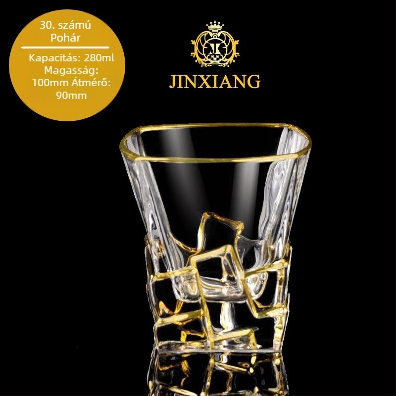 Európai stílusú luxus aranyozott whiskypohár háztartási borospohár kézzel készített kristálypohár borospohár söröspohár