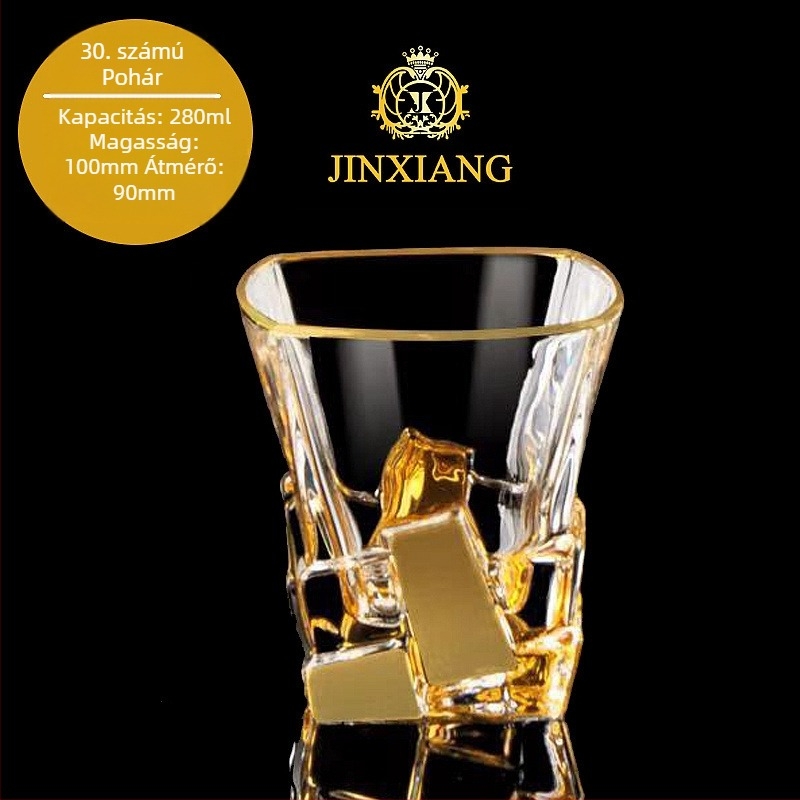 Európai stílusú luxus aranyozott whiskypohár háztartási borospohár kézzel készített kristálypohár borospohár söröspohár