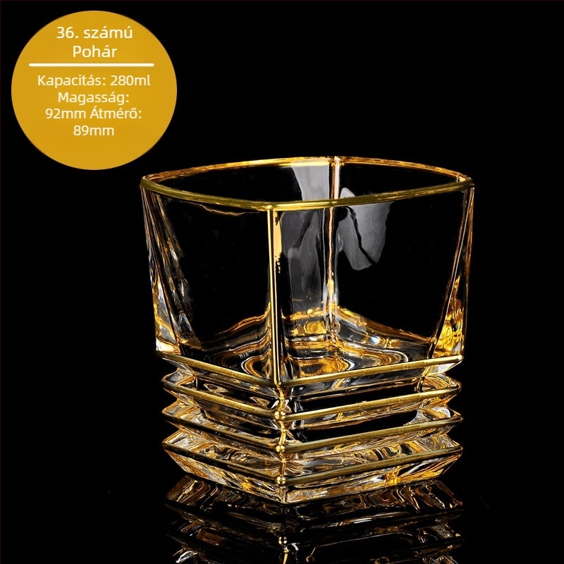 Európai stílusú luxus aranyozott whiskypohár háztartási borospohár kézzel készített kristálypohár borospohár söröspohár