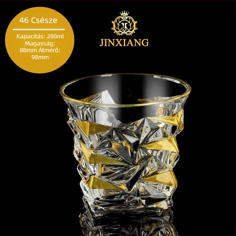 Európai stílusú luxus aranyozott whiskypohár háztartási borospohár kézzel készített kristálypohár borospohár söröspohár