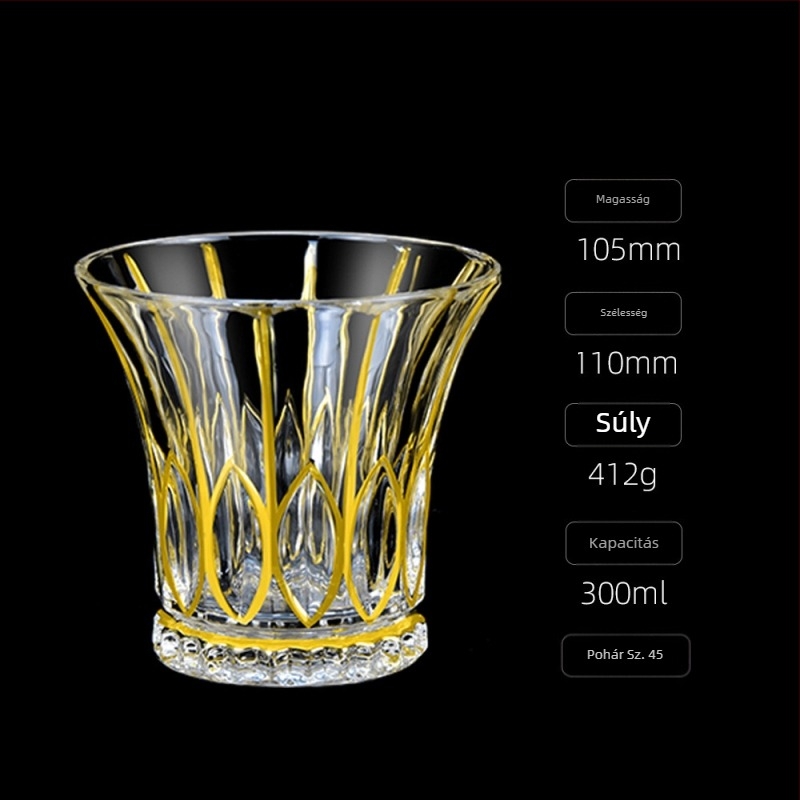 Európai stílusú luxus aranyozott whiskypohár háztartási borospohár kézzel készített kristálypohár borospohár söröspohár