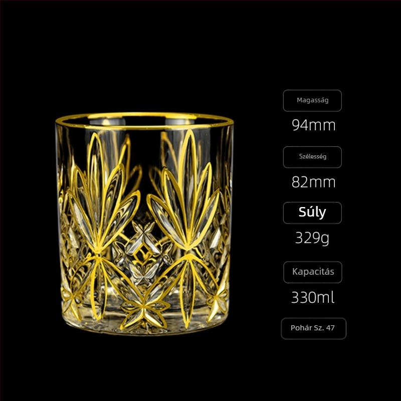 Európai stílusú luxus aranyozott whiskypohár háztartási borospohár kézzel készített kristálypohár borospohár söröspohár