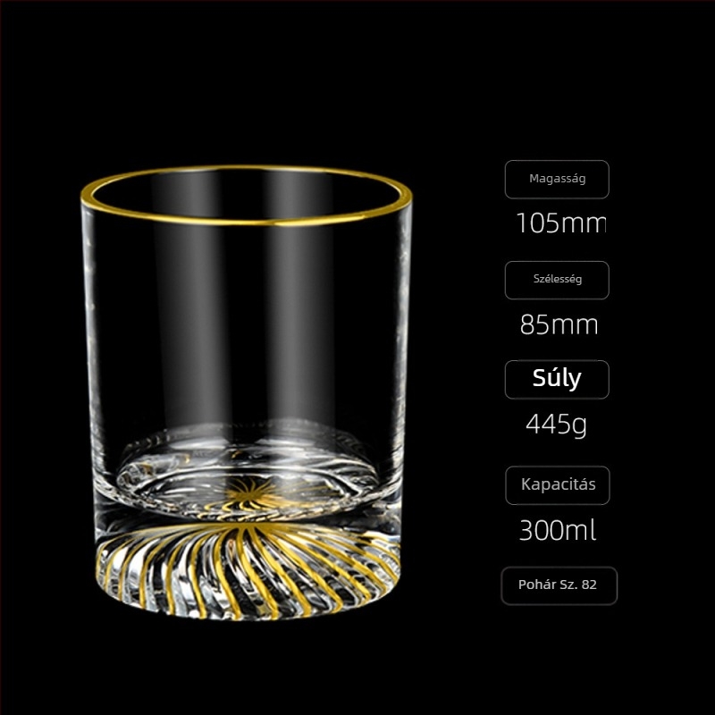 Európai stílusú luxus aranyozott whiskypohár háztartási borospohár kézzel készített kristálypohár borospohár söröspohár