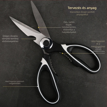 Vastag konyhai olló nagykereskedelmi erős csirkecsont olló háztartási rozsdamentes acél panda olló nagy olló multifunkcionális étel olló