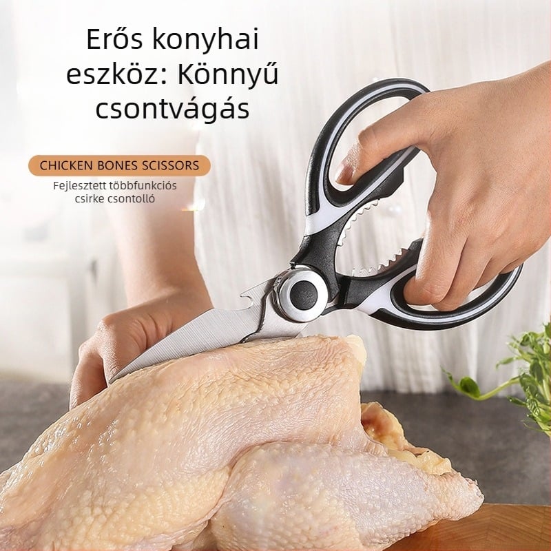 Vastag konyhai olló nagykereskedelmi erős csirkecsont olló háztartási rozsdamentes acél panda olló nagy olló multifunkcionális étel olló