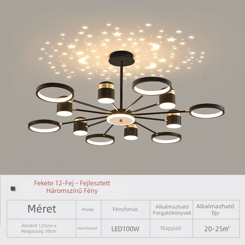 Nagykereskedelmi nappali csillár 2024 új csillagos étkező lámpa modern hangulatú csillagos tetejű luxus LED lámpák