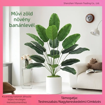 Mesterséges trópusi szimulációs növény nagy banánlevél dekoratív dekorációk nappali irodai dekorációhoz