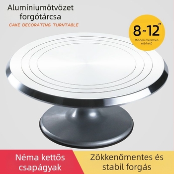 Torta forgótányér díszítőasztal sütőszerszám-készlet alumínium ötvözet tálca forgó kenet háztartási kereskedelmi díszítő lemezjátszó
