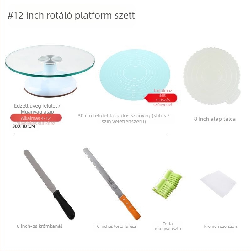 Torta forgótányér díszítőasztal sütőszerszám-készlet alumínium ötvözet tálca forgó kenet háztartási kereskedelmi díszítő lemezjátszó