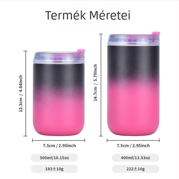 U alakú tojáshéj alakú pohár, 304 rozsdamentes acélból készült, színátmenetes kávéspohár, 300 ml-es, 400 ml-es autós pohár, határokon átnyúló közvetlen szállítása