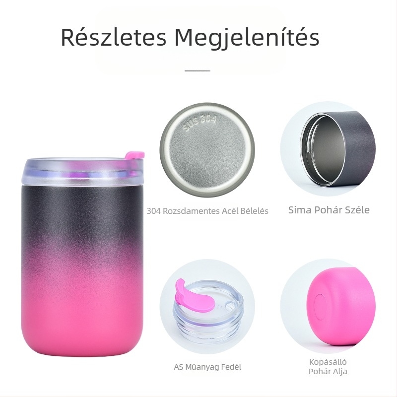 U alakú tojáshéj alakú pohár, 304 rozsdamentes acélból készült, színátmenetes kávéspohár, 300 ml-es, 400 ml-es autós pohár, határokon átnyúló közvetlen szállítása