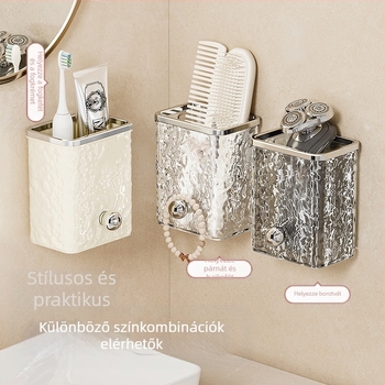 Gleccser mintás tárolódoboz fürdőszobai kozmetikai tárolódoboz nem perforált, varratmentes, falra szerelhető vegyes tárolóállvány