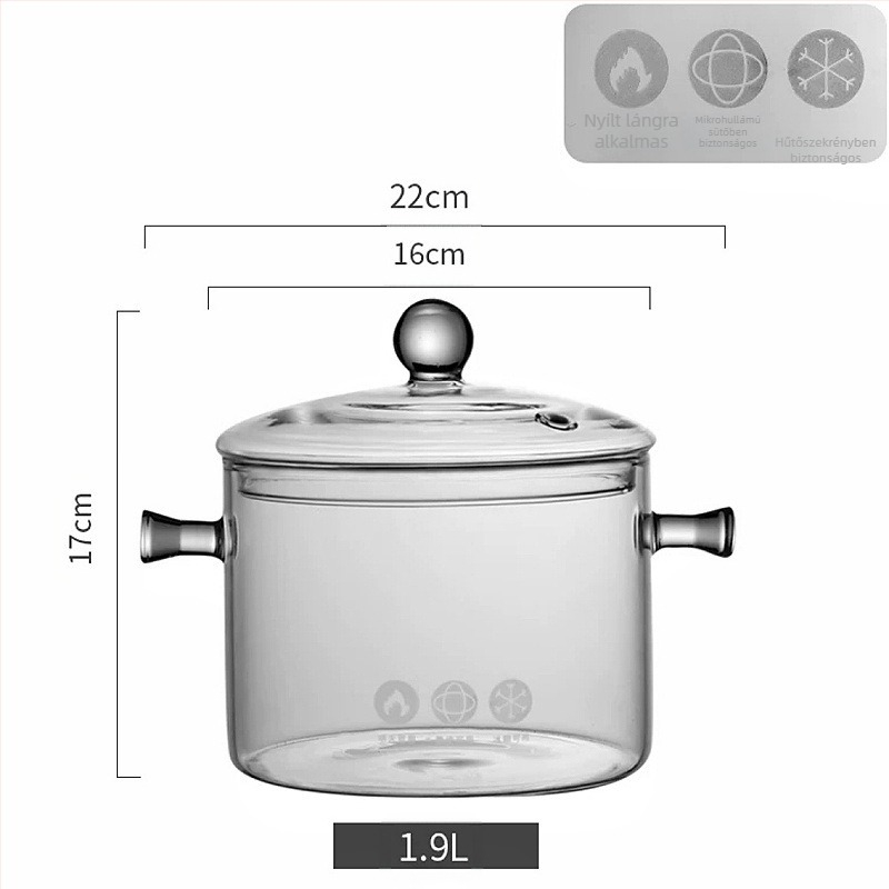 Átlátszó forró vörösboros kanna, tűzhelyen főző teáskanna, magas hőmérsékletnek ellenálló pörköltfazék, gyümölcsillatú tea nyílt lánggal, elektromos kerámia főzőlap, üveg főzőedény