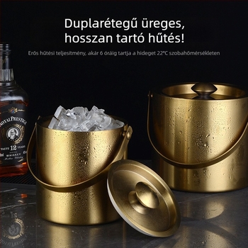 Rozsdamentes acél jégvödör jégvödör hordozható sörösvödör bár KTV sör pezsgő szigetelés jégvödör rozsdamentes acél vödör