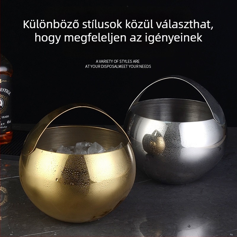 Rozsdamentes acél jégvödör jégvödör hordozható sörösvödör bár KTV sör pezsgő szigetelés jégvödör rozsdamentes acél vödör