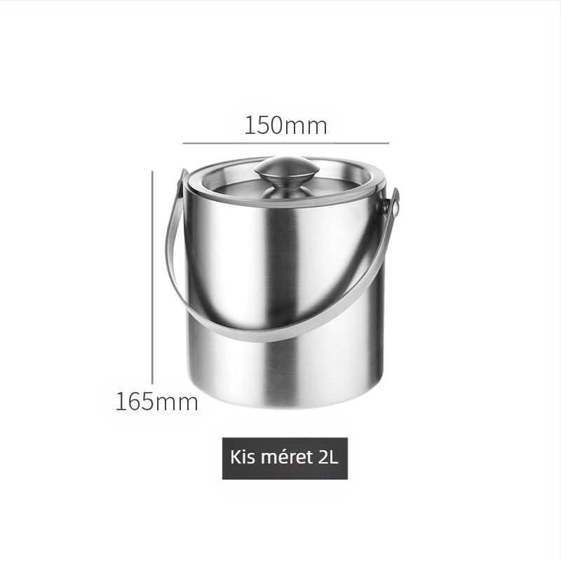 Rozsdamentes acél jégvödör jégvödör hordozható sörösvödör bár KTV sör pezsgő szigetelés jégvödör rozsdamentes acél vödör